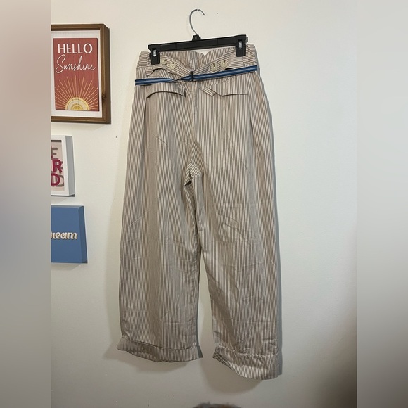 Free People Buckle Back Stripe Trousers - Picture 9 of 10